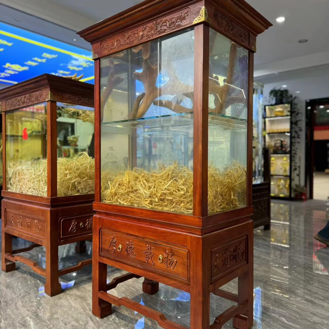 660斤双层酒海泡酒瓶缸纯实木手工雕刻超白玻璃透明缸密封玻璃缸