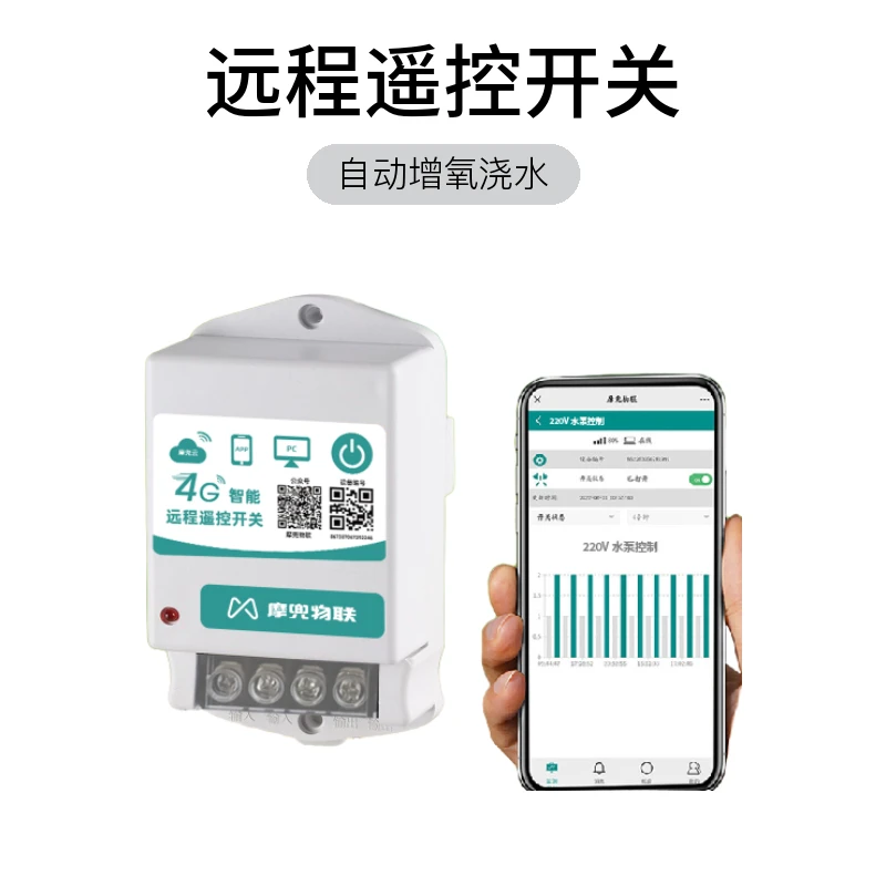 12/220V电源控制器手机远程智能开关门锁灯光增氧浇喷雾喂养充电