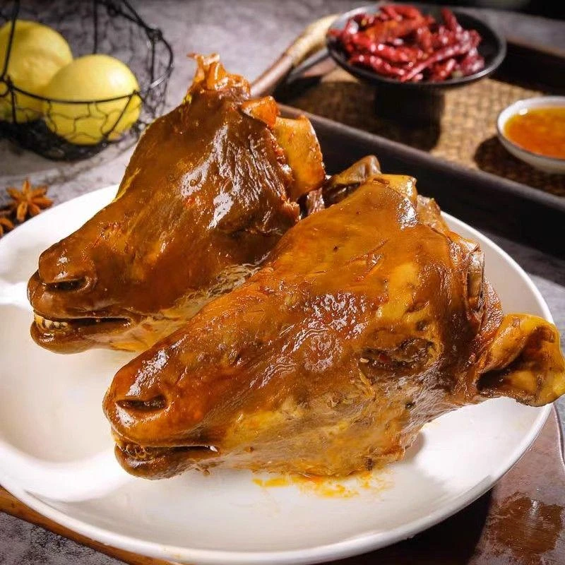 麻辣羊头整只新鲜卤味熟食真空香辣下酒羊脸全熟麻辣即食整只新鲜
