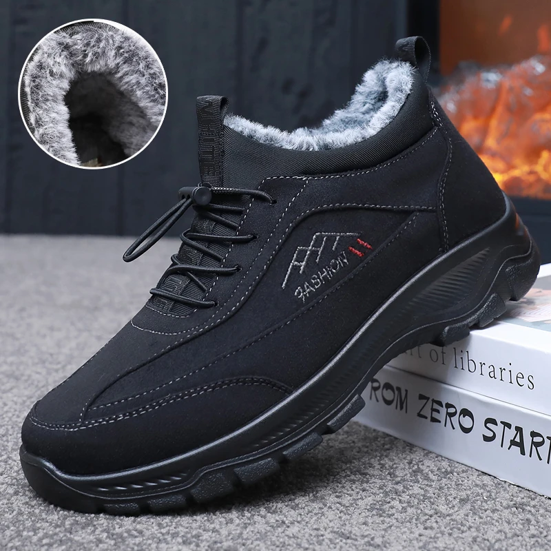 老北京布鞋男冬季加绒保暖中老年加厚防滑休闲厚底爸爸大码男棉鞋