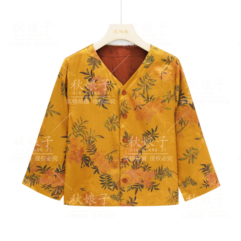 【金枝玉叶】新款高定双面穿桂金黄中式短外套FB2310114