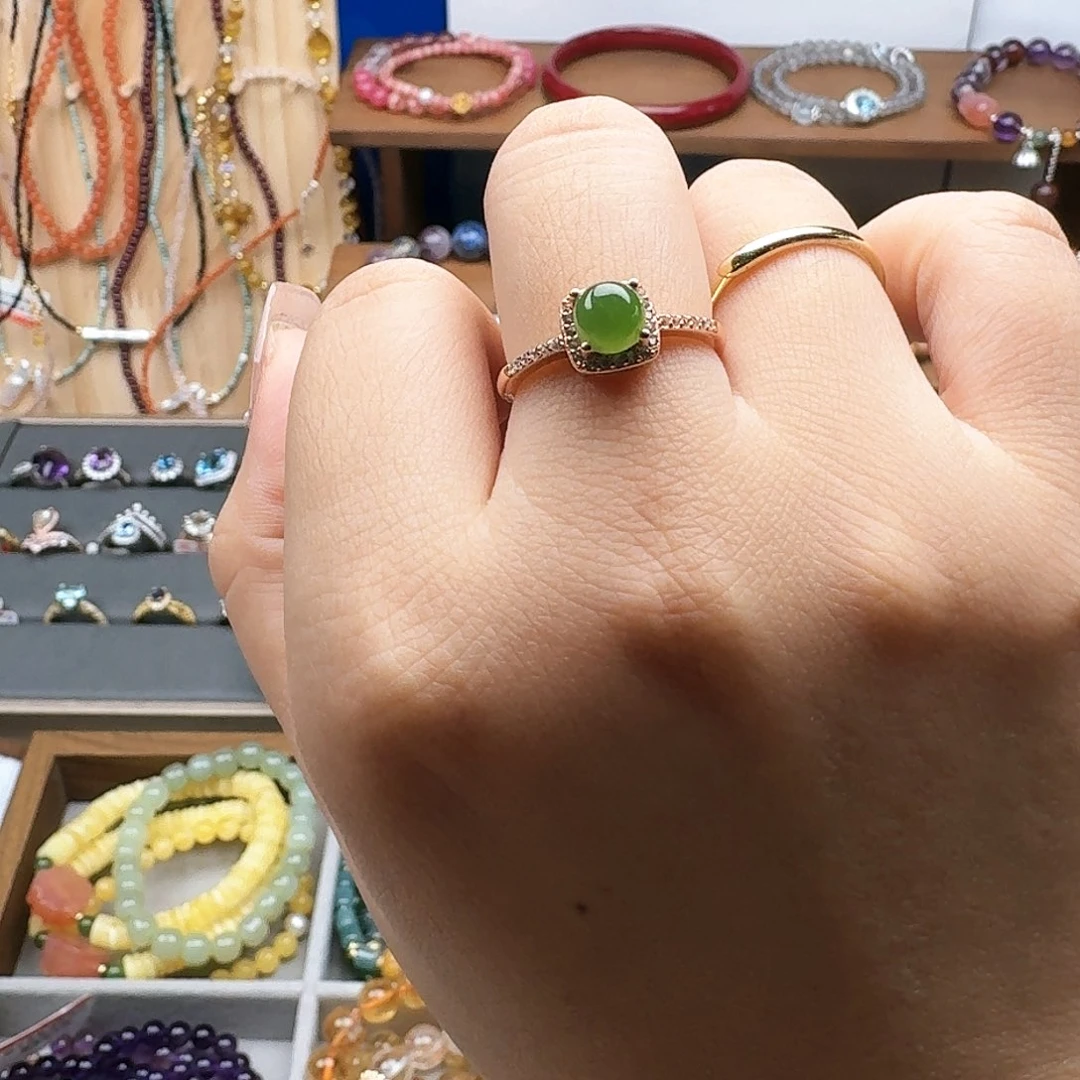 欧泊戒指银S925镀金镶嵌