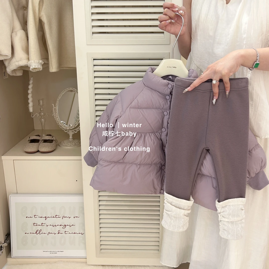 女童打底裤秋冬款2024新款洋气宝宝加绒裤子童装冬装儿童外穿长裤