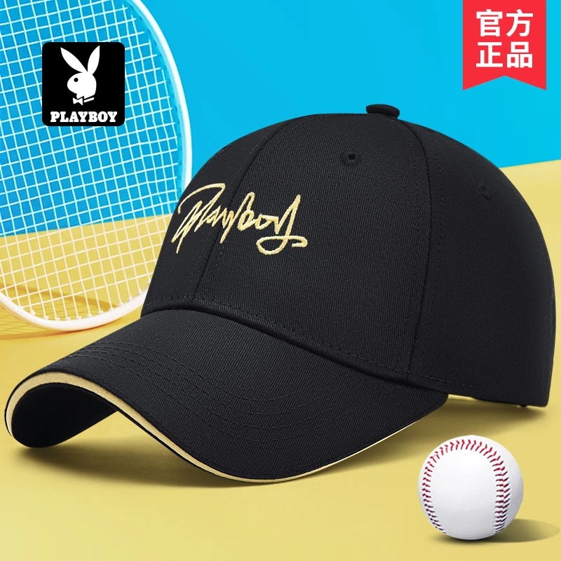花花公子棒球帽男士秋冬季2024新款大头围潮牌遮阳防晒百搭鸭舌帽
