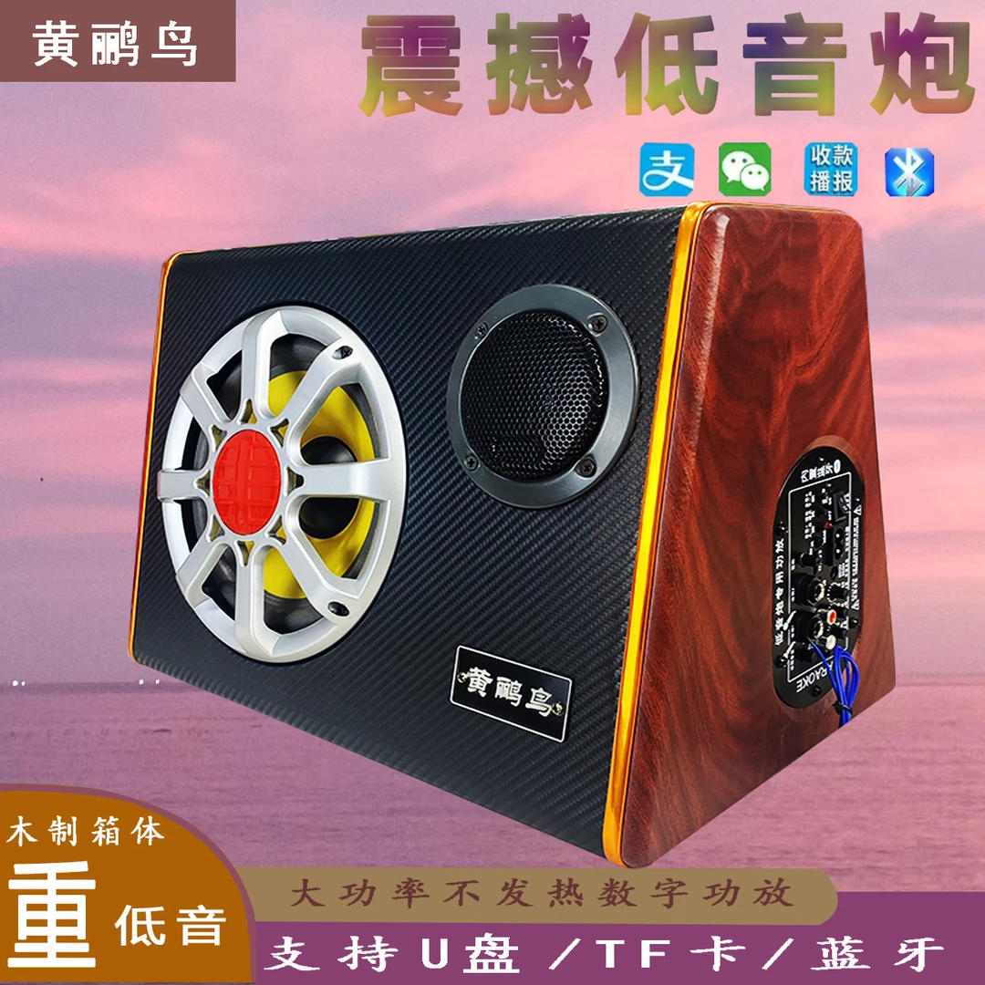 8寸梯形大音量神器家用蓝牙低音炮K歌音响12V24V220V通用改装音源