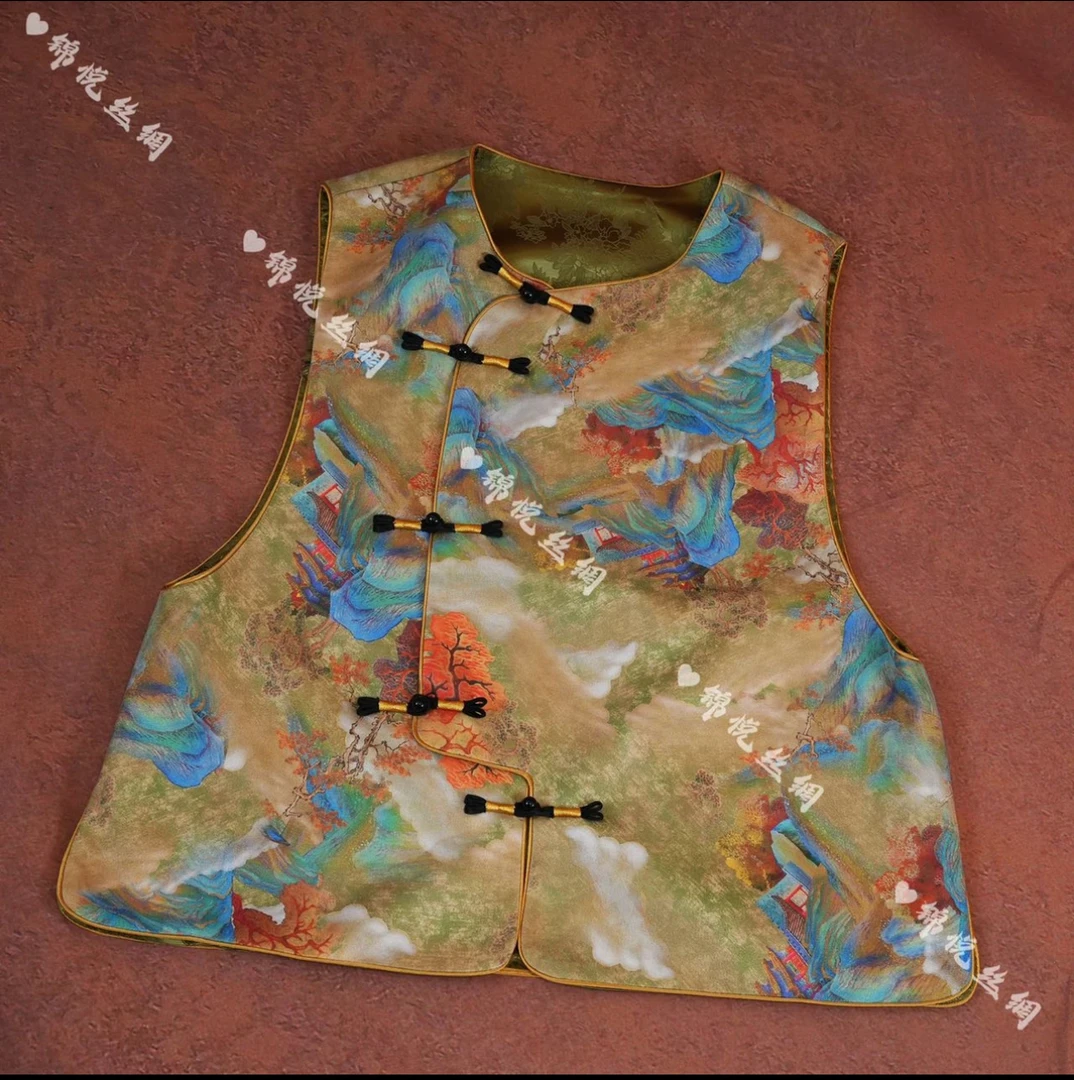 【七彩云山】新中式加厚女士马甲Q582-1