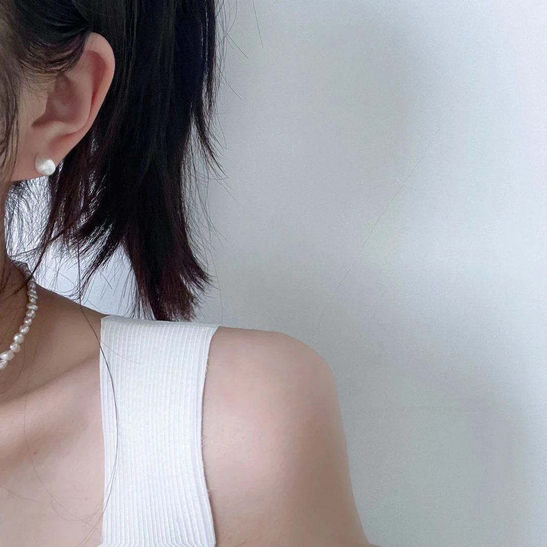 925银耳饰 韩ins时尚百搭气质简约 拉丝小水滴耳钉轻奢设计感小众