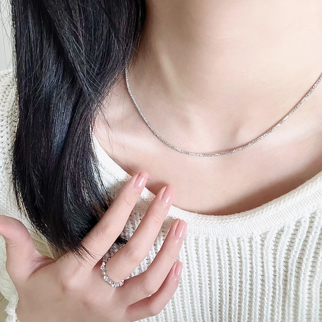坠链均925银 韩国ins风时尚百搭气质简约 满天星项链女款小众素链
