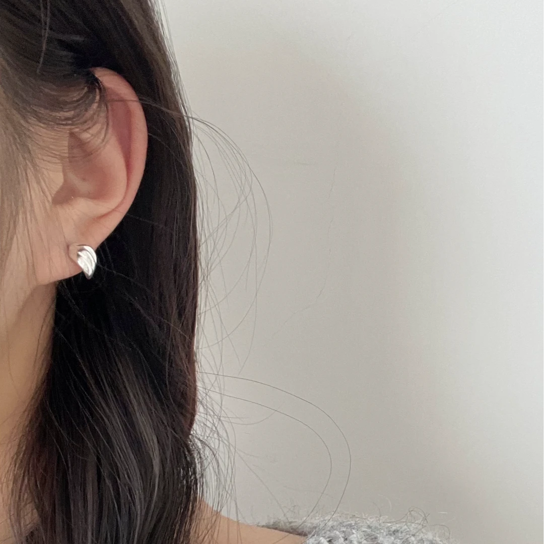 925银耳饰 韩ins风时尚百搭气质简约 树叶耳钉小众个性小巧冷淡风