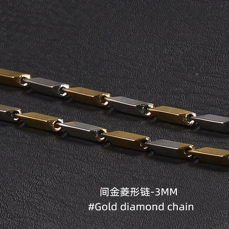 钛钢项链 男士间金竹节链日韩个性短款钛钢单链街头嘻哈朋克服饰