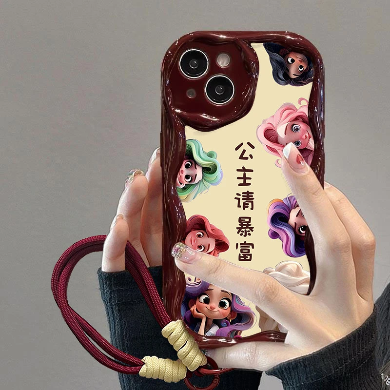 公主请暴富苹果华为oppo小米vivo曲边纹全包防摔高颜值手机壳简约