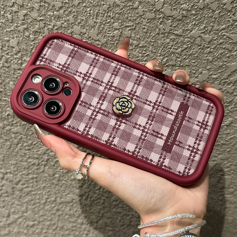 苹果华为oppo小米vivo全包防摔高颜值小羊皮山茶花手机壳奢华女款