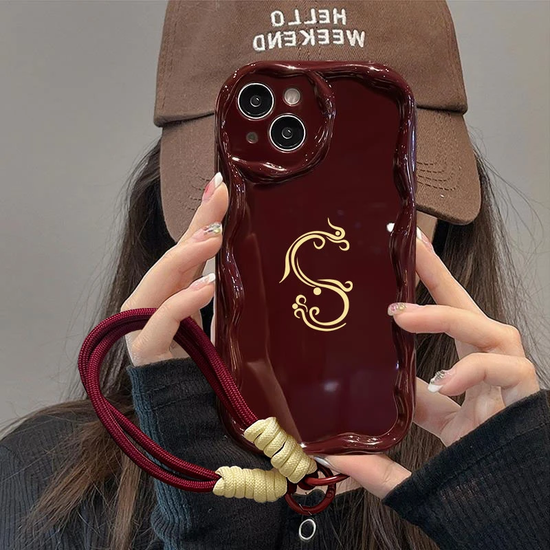 简约龙纹苹果华为oppo小米vivo曲边纹全包防摔高颜值带手链手机壳