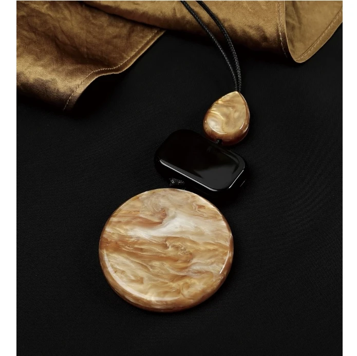 非金属亚克力吊坠 【丽丽推荐】小众设计感手工简约长款项链xl001