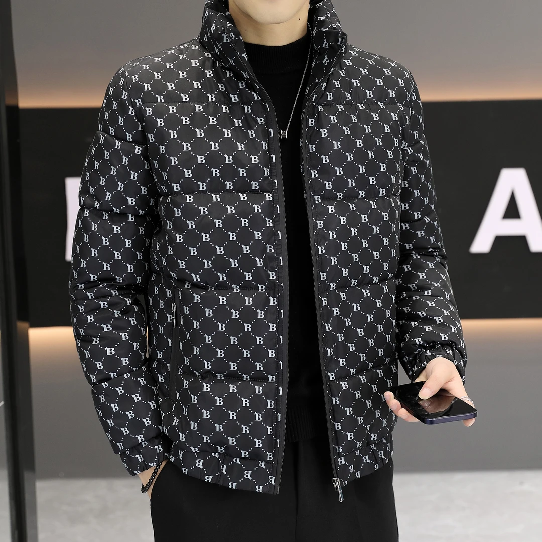 冬季棉衣男士韩版立领时尚棉服青年修身休闲潮流短款加厚保暖上衣