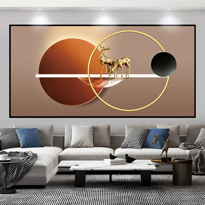 北欧抽象艺术画墙贴客厅沙发背景墙装饰画现代简约高级感自粘贴画