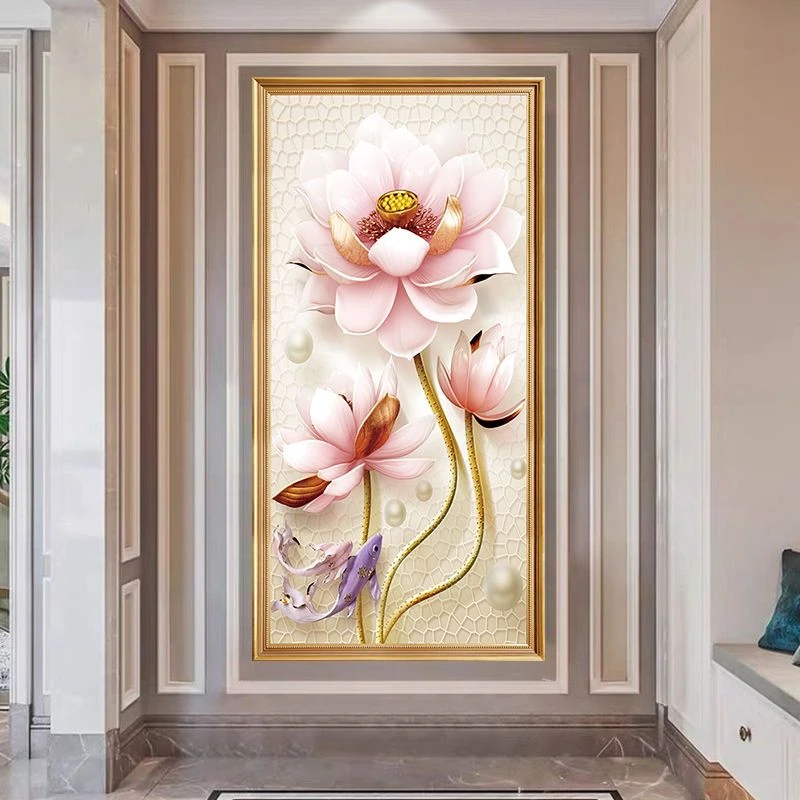 轻奢家庭玄关装饰画墙面客厅电视背景装饰贴纸自粘3D立体壁纸防潮