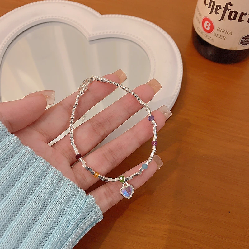 钛钢手链 小众简约爱心手链韩国新款气质小清新2025新款夏季