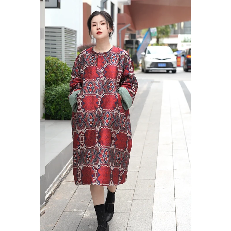 漾.江南雨巷热美式一杯2024秋冬裙袍