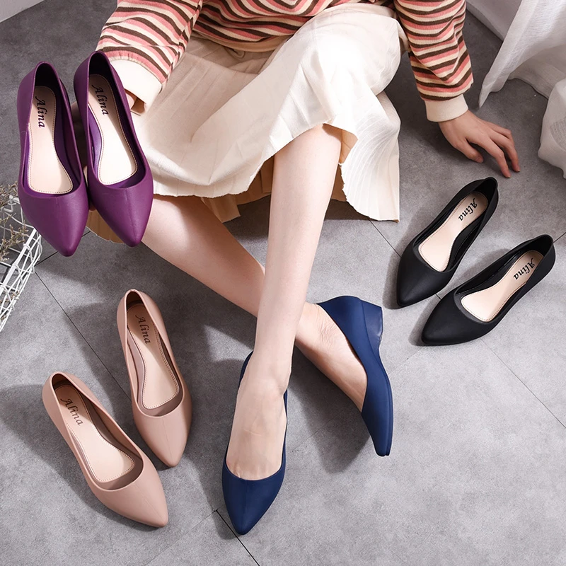 尖头雨鞋韩版女时尚外穿低帮水鞋女士防滑防水果冻鞋胶鞋夏季浅口