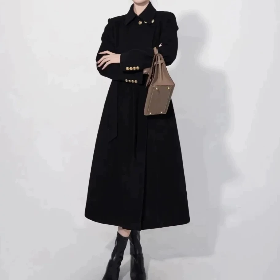 【杭州原版现货】90白鸭绒赫本风中长款风衣羽绒服外套