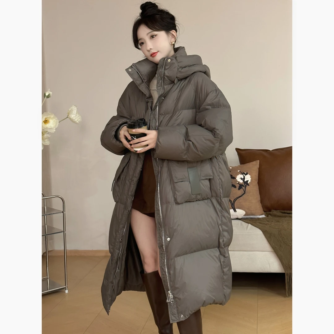 SHAOE清仓专场【安全感】连帽羽绒服女冬季新款中长款宽松外套605
