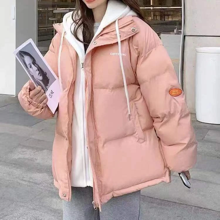 羽绒羽绒服少女冬装年新款初中高中学生羽绒服短款假两件款款