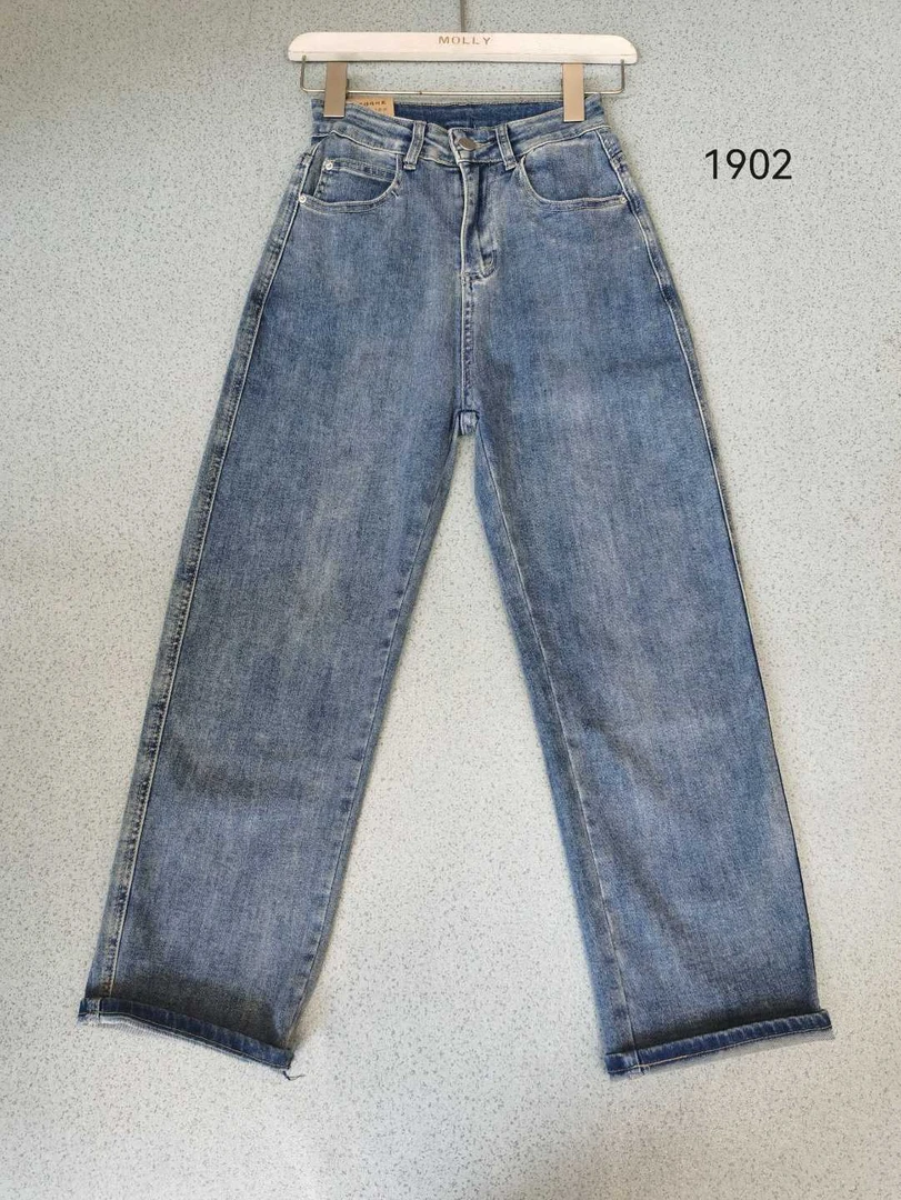 烟管 直筒牛仔裤1902