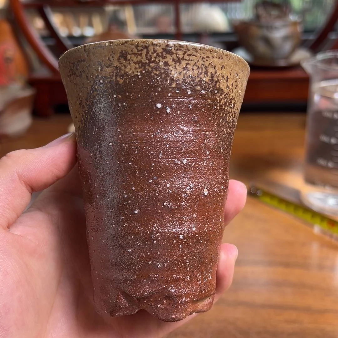备前烧 末石都 猫爪杯