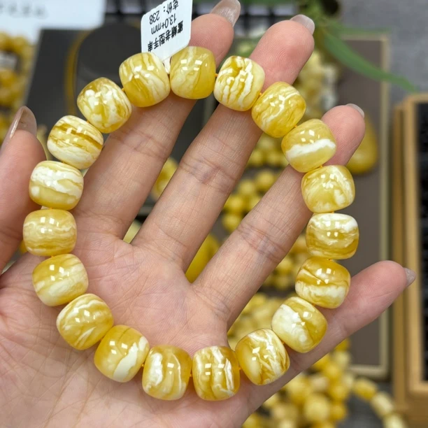 13.0mm 小妖珠宝天然原矿琥珀蜜蜡