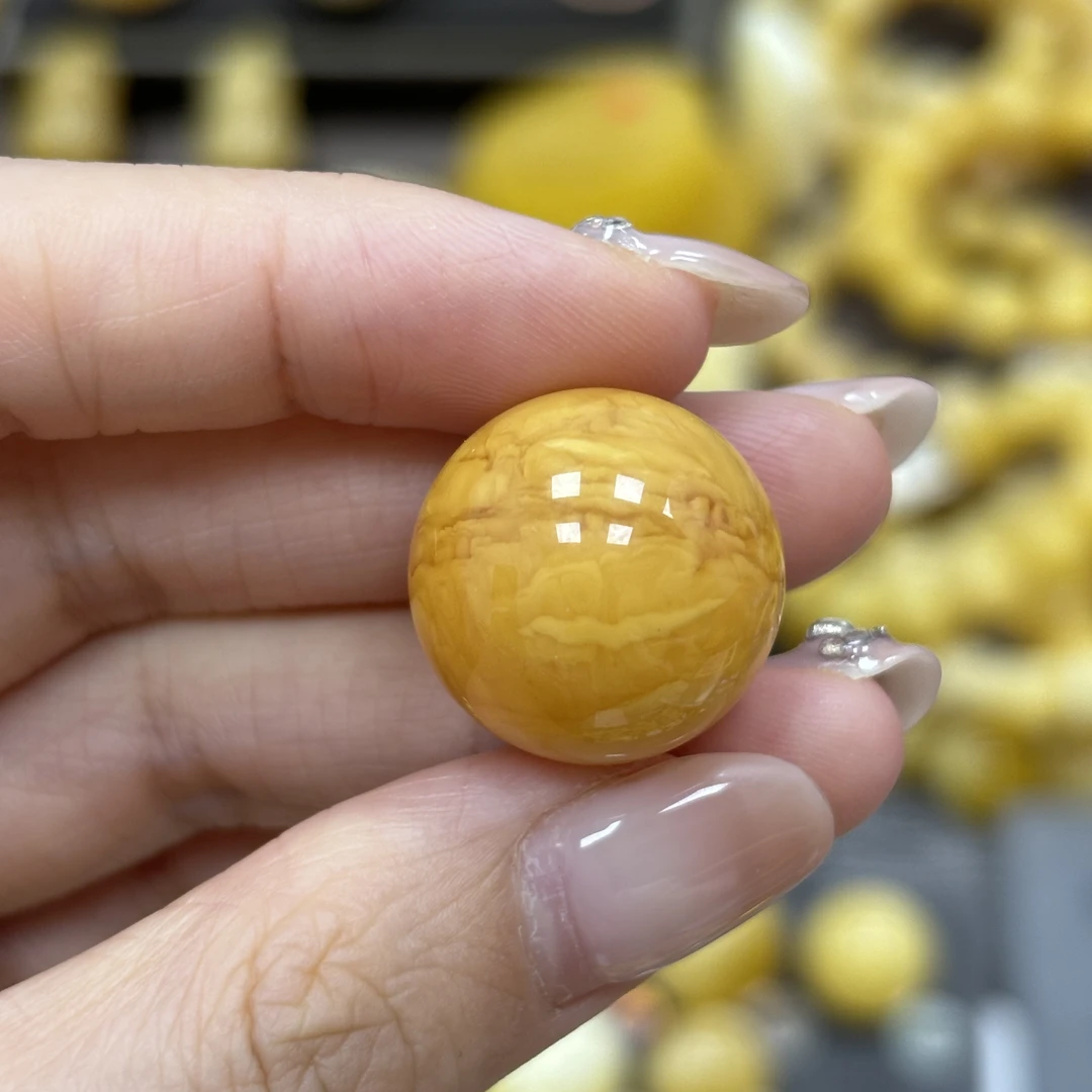 19.2mm 小妖珠宝天然原矿琥珀蜜蜡