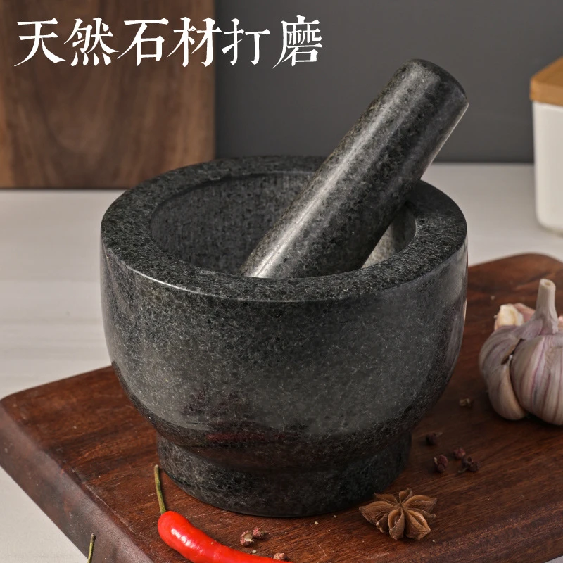 蒜泥器天然捣蒜器石臼蒜臼子捣药罐家用天然石头打磨剥蒜器压蒜器