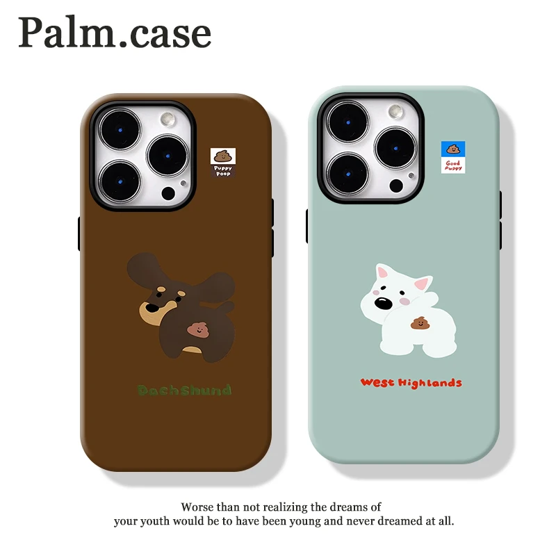 菲林二合一适用苹果16pro手机壳华为/oppo/vivo/小米卡通情侣狗狗