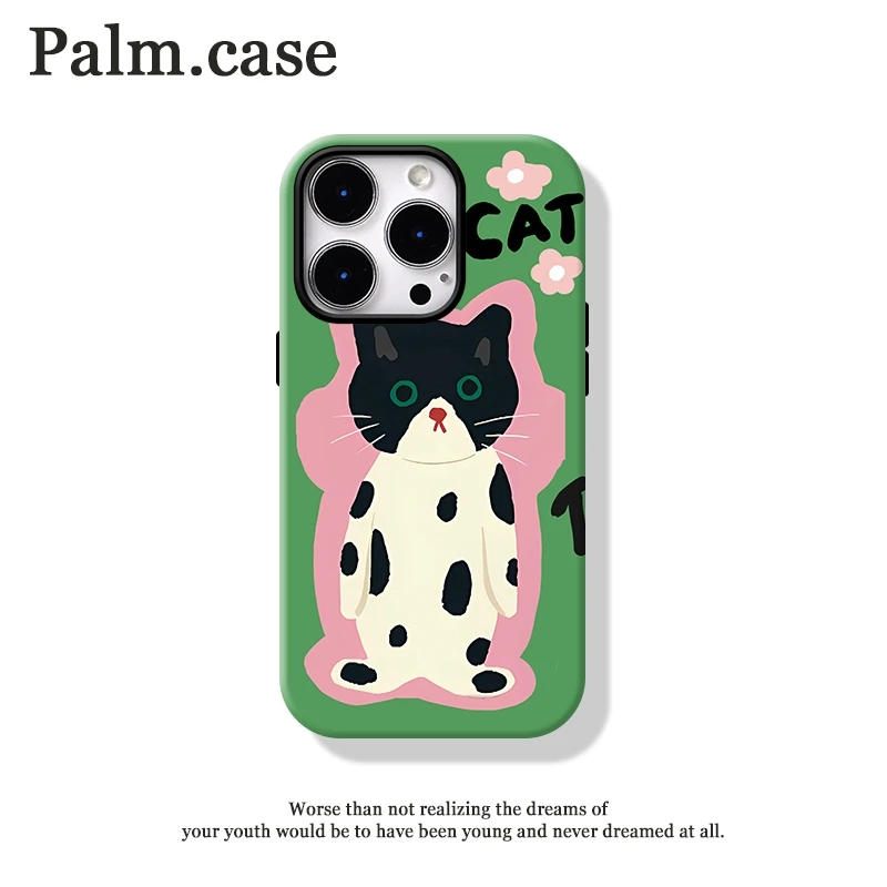 适用苹果/华为/oppo/vivo/小米菲林二合一16pro手机壳呆萌小猫咪