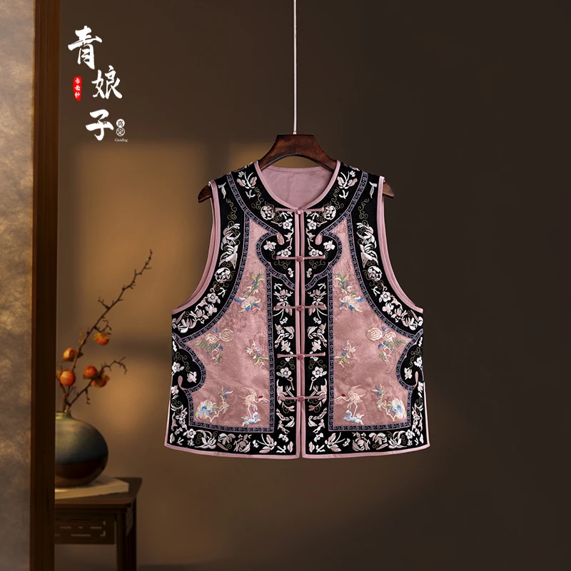 青娘子（沉璧）国风复古秋冬刺绣百搭气质马甲51446