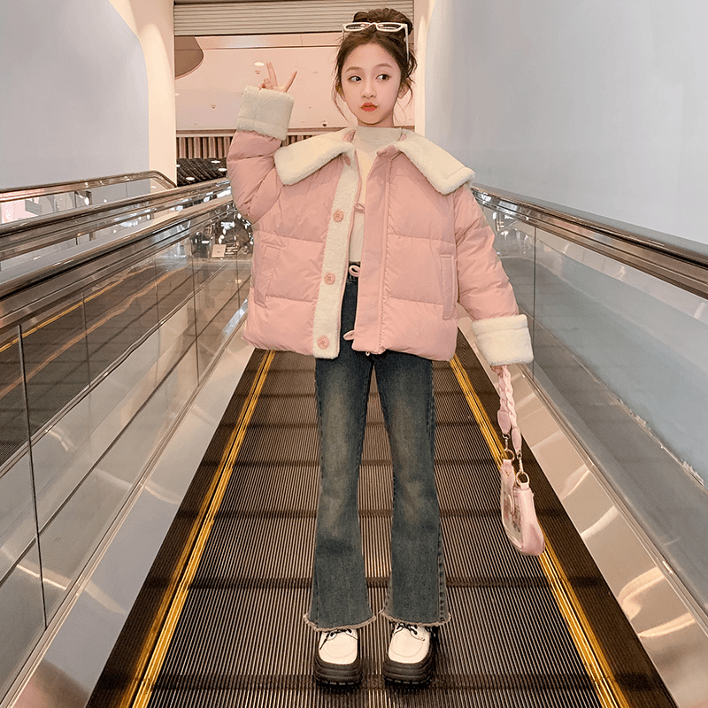 女童棉服冬装2023新款儿童装加厚洋气棉衣冬季中大童棉袄外套