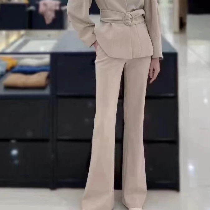 玛丝恩迪 西服，正装喇叭裤宽松气质百搭休闲裤网红秋季时尚阔腿