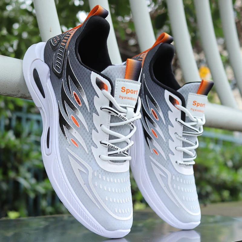 夏季新款男士潮鞋防臭透气薄款网面休闲鞋软底学生轻便运动跑步鞋