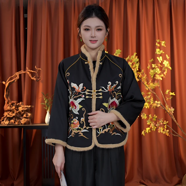 [金堂]媛媛高定国风重工刺绣秋冬外套