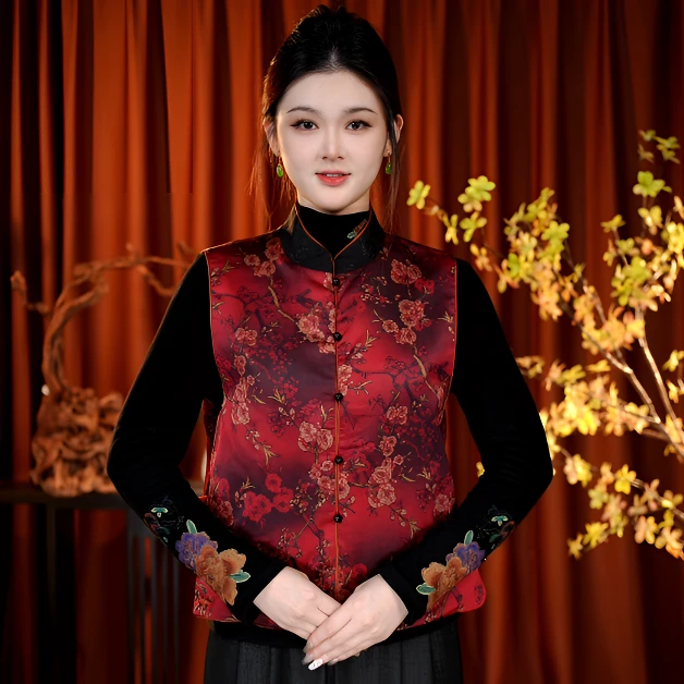 [喜上眉梢]媛媛高定国风喜上眉梢刺绣马甲