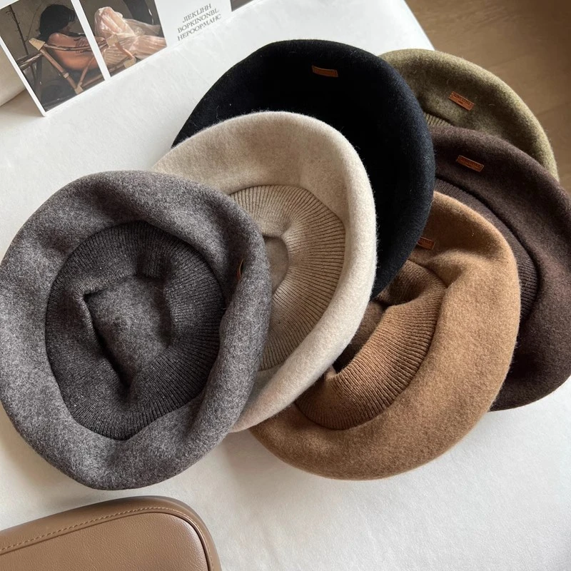 【切糕推荐】贝雷帽子女秋冬保暖英伦复古秋冬韩版绵羊毛画家帽