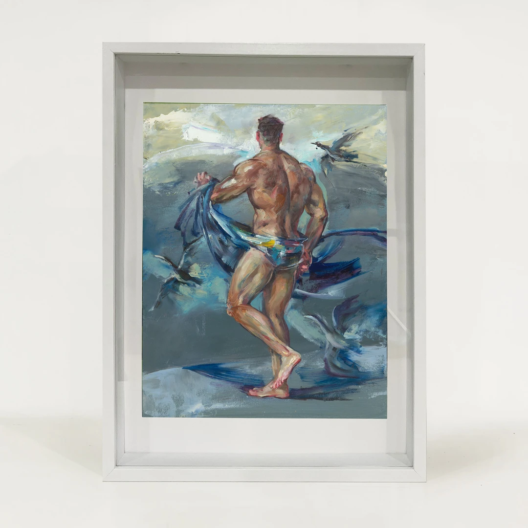 时尚家居软装墙壁挂画写意人物油画海边氛古典装饰创作装饰印刷画