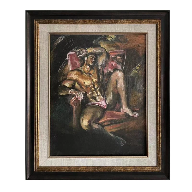 原创带框卧室美空间墙壁悬挂桌面艺术摆件男生油画装饰画艺术微喷