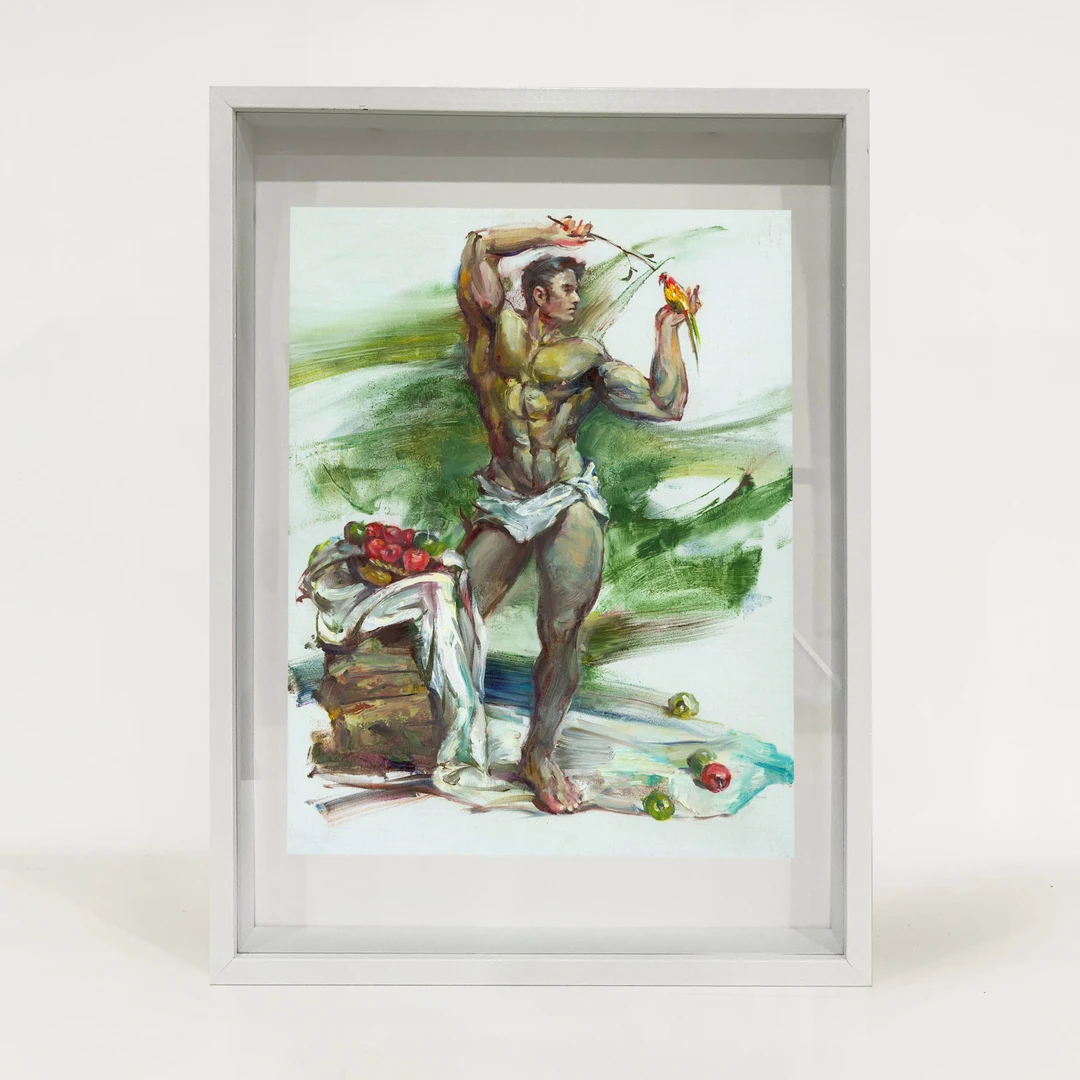 原创人物文艺创作肌肉油画酒吧私人会所club多尺寸定制装饰喷绘画