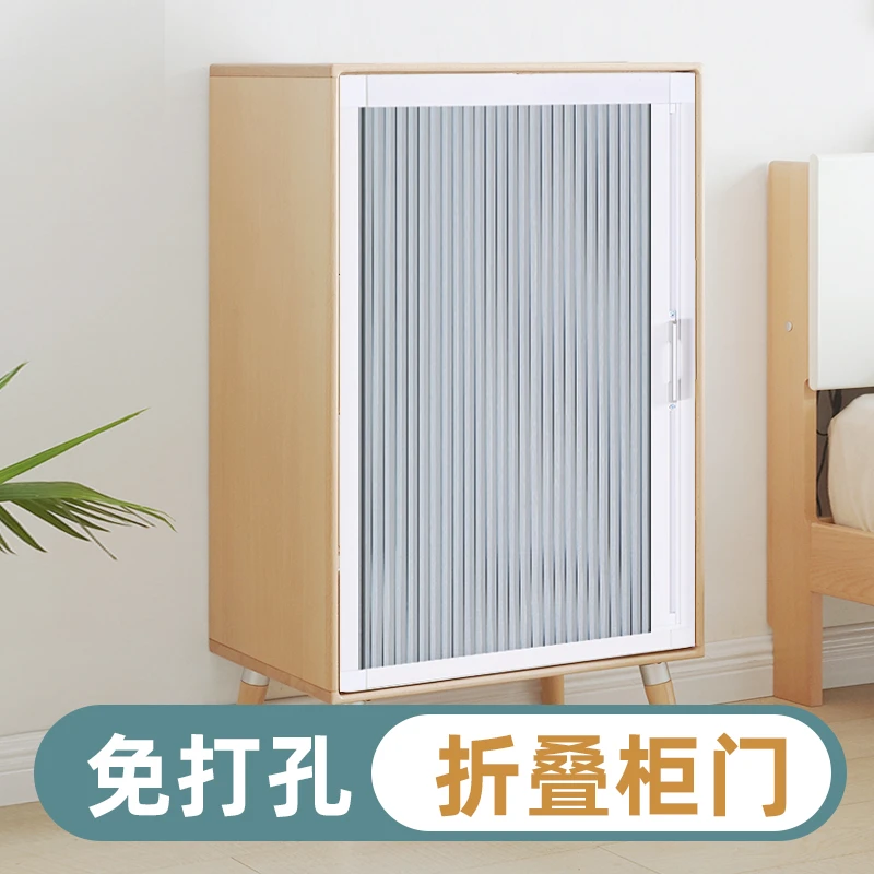 折叠式柜门隐形推拉免安装厨房柜门蜂巢门简易伸缩橱柜鞋柜门隔断
