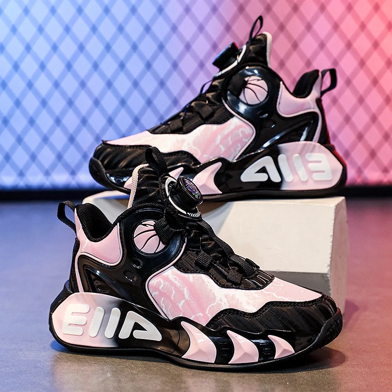 科比断码联名女童鞋秋冬儿童运动篮球鞋中大童旋转扣女孩加绒保暖