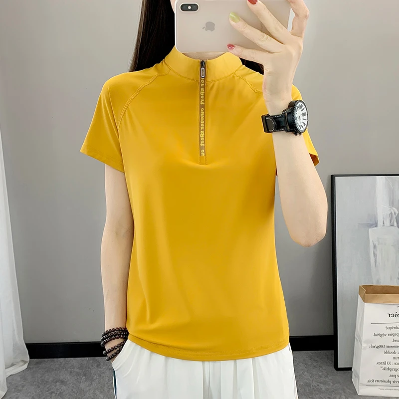 夏季薄款速干t恤女短袖户外健身上衣运动防晒冰丝宽松透气速干衣