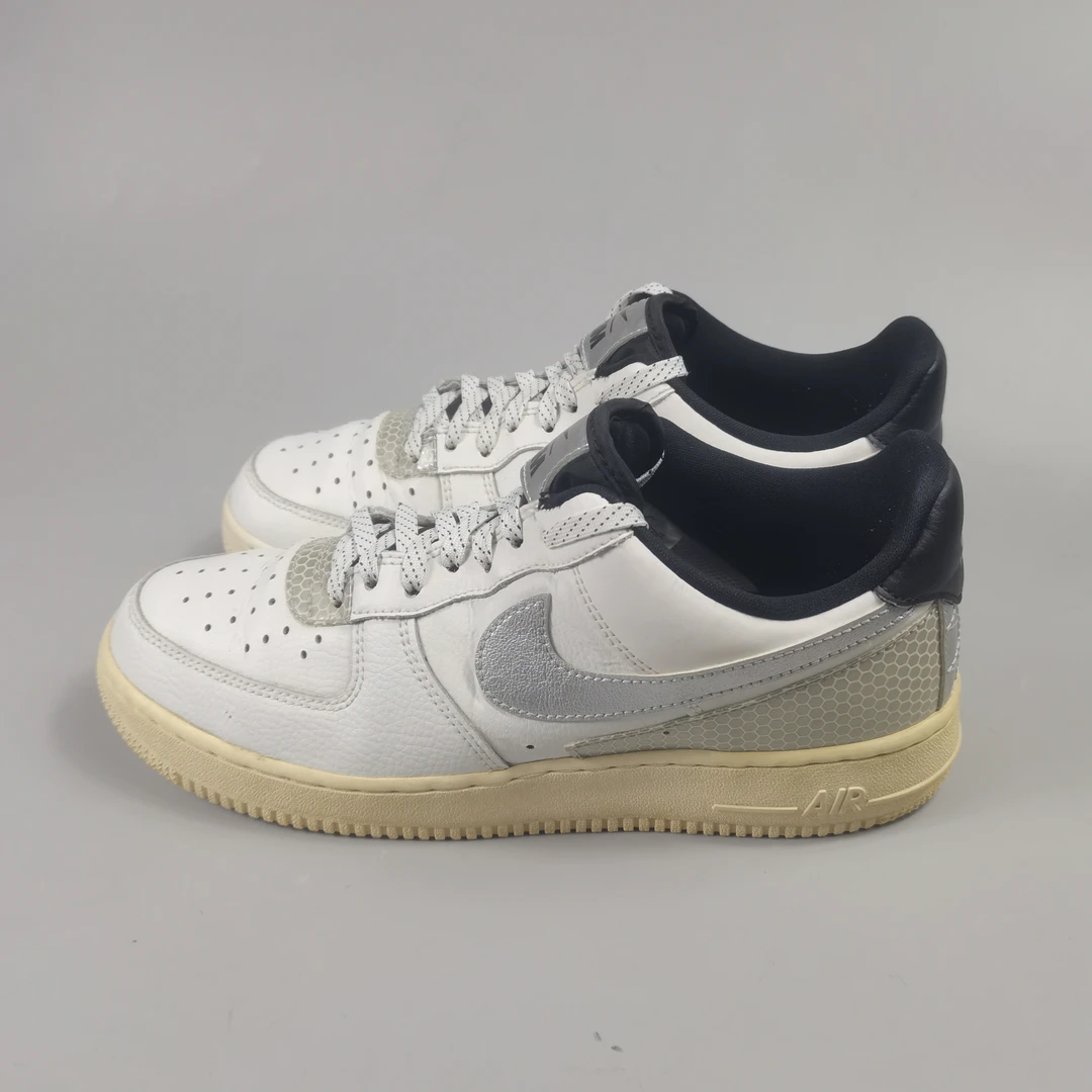 二手正品 42码Air Force1AF白黑银3M空军一号板鞋 公价1236
