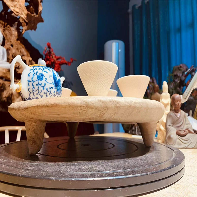 【板娘家专属】香樟原木实木整块日系侘寂风功夫茶盘带脚托根雕