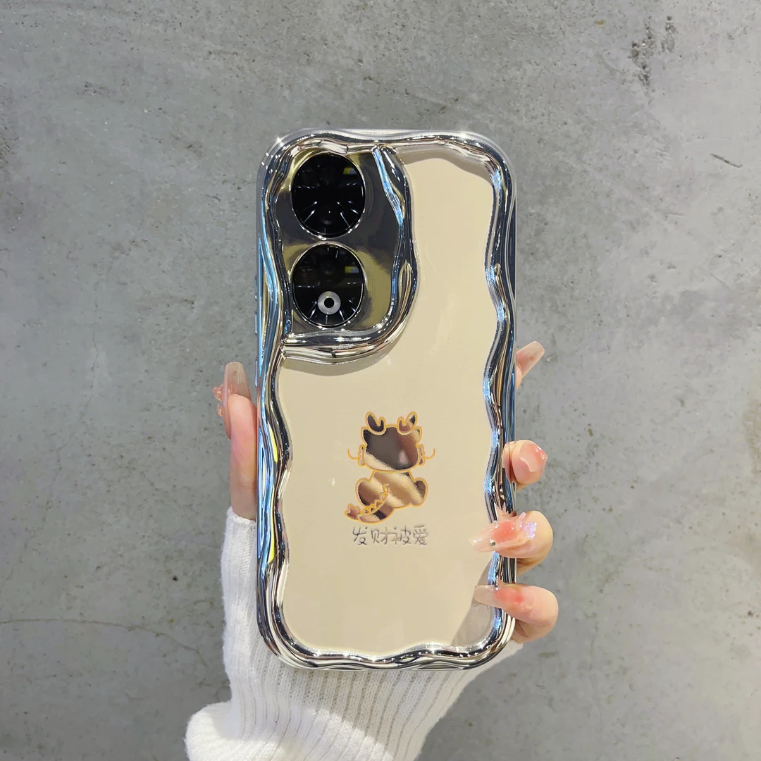 （荣耀90系列）曲边纹电镀适用荣耀90/荣耀90Pro手机壳创意个性防摔